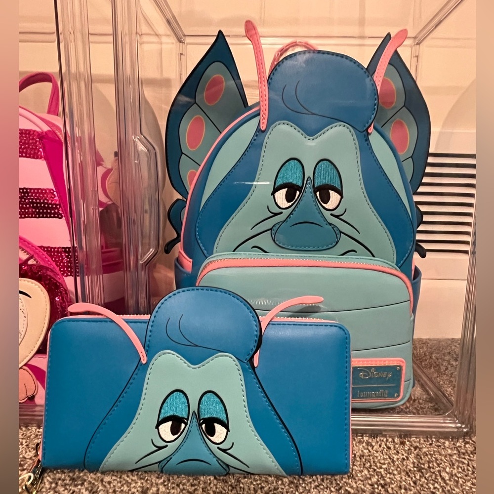 Loungefly Absolem The Caterpillar mini backpack with matching wallet NWT